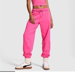 PINK Carmine Rose Bling Sweatpant size Large NWT